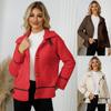 Women's Sherpa Jacket Fuzzy Coat with Pockets Fleece Lined Warm Winter Fall Casual Outerwear for Women Lightweight Solid Color Button Down Jackets