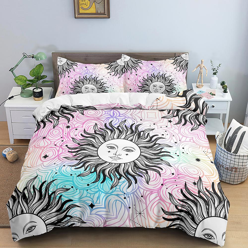 Богемный комплект пододеяльника с тематикой Вселенной, Солнца и Луны, полиэстеровый чехол для одеяла размера кинг, квин, фулл для детского постельного комплекта для мальчиков