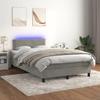 VidaXL Slat Bed Base with Mattress and LED, Upholstered Bed, Double Bed, Adult Bedroom Interior Bed, 3134333