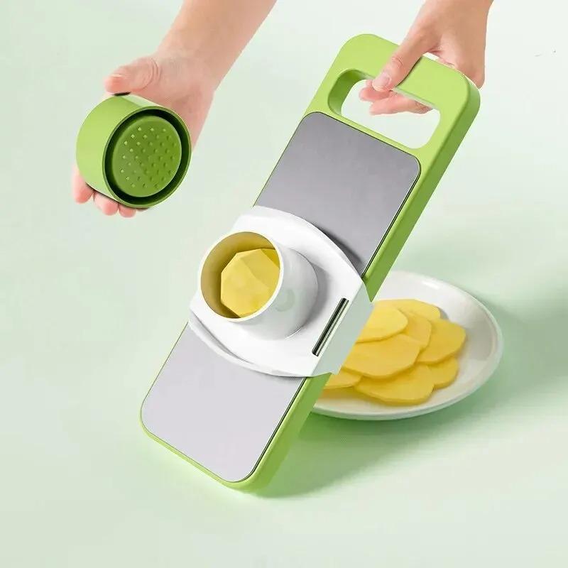 Multi-functional Home Kitchen Slice Cutter No Hands Required Vegetable Slicer Dicer Shredder Storage Organizer Tool