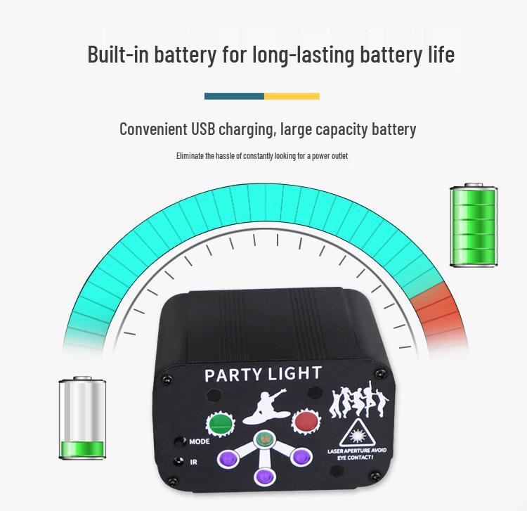 Мини лазерный KTV сценический свет UV6 - Цветной стробоскоп и узоры