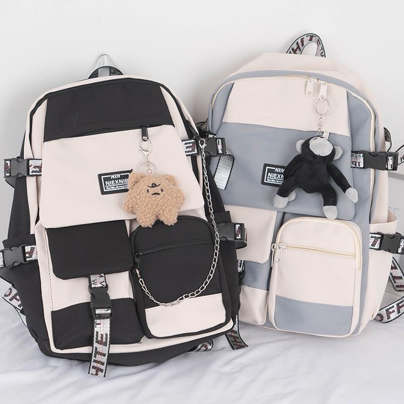 Large Capacity Ins Cool School Bag For Junior High School Boys Workwear Style Backpack For Girls Japanese Style