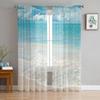 Beach Sky Sea Tulle Curtains For Living Room Bedroom Decor Chiffon Sheer Voile Kitchen Window Curtain