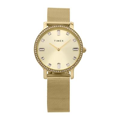 Часы Timex Transcend Gold Dial Brass Mineral Glass Quartz 34MM American Watch Brand TW2W19300 Unisex Gold [TIMEX] [Товар]