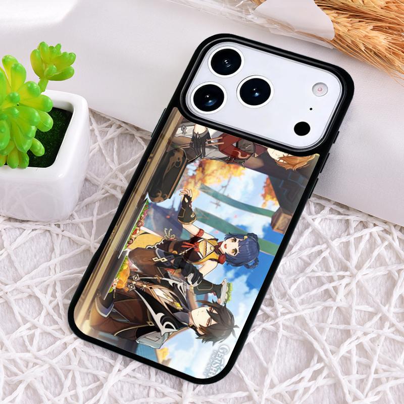 Мягкий чехол для телефона Genshin Impact для iPhone 17 Air 16 15 11 12 14 13 Pro Max Ударопрочный чехол