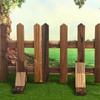 2 Pieces Fence Base Support Stand Decoration Wooden Triangle Picket Bracket Garden Trellis