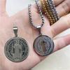 Benedict Medallion Pendant Necklace Silver Color Stainless Steel Collares for Jewelry