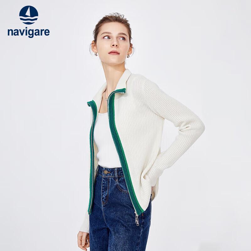 Navigare Women's 100% Wool Casual Knit Cardigan