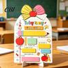 Cute School Decoration Personalized First Day of Wooden Sign, Reusable Erasable Back to Kids Height Age Chart Board, Classroom Decor, Keepsake Memory
