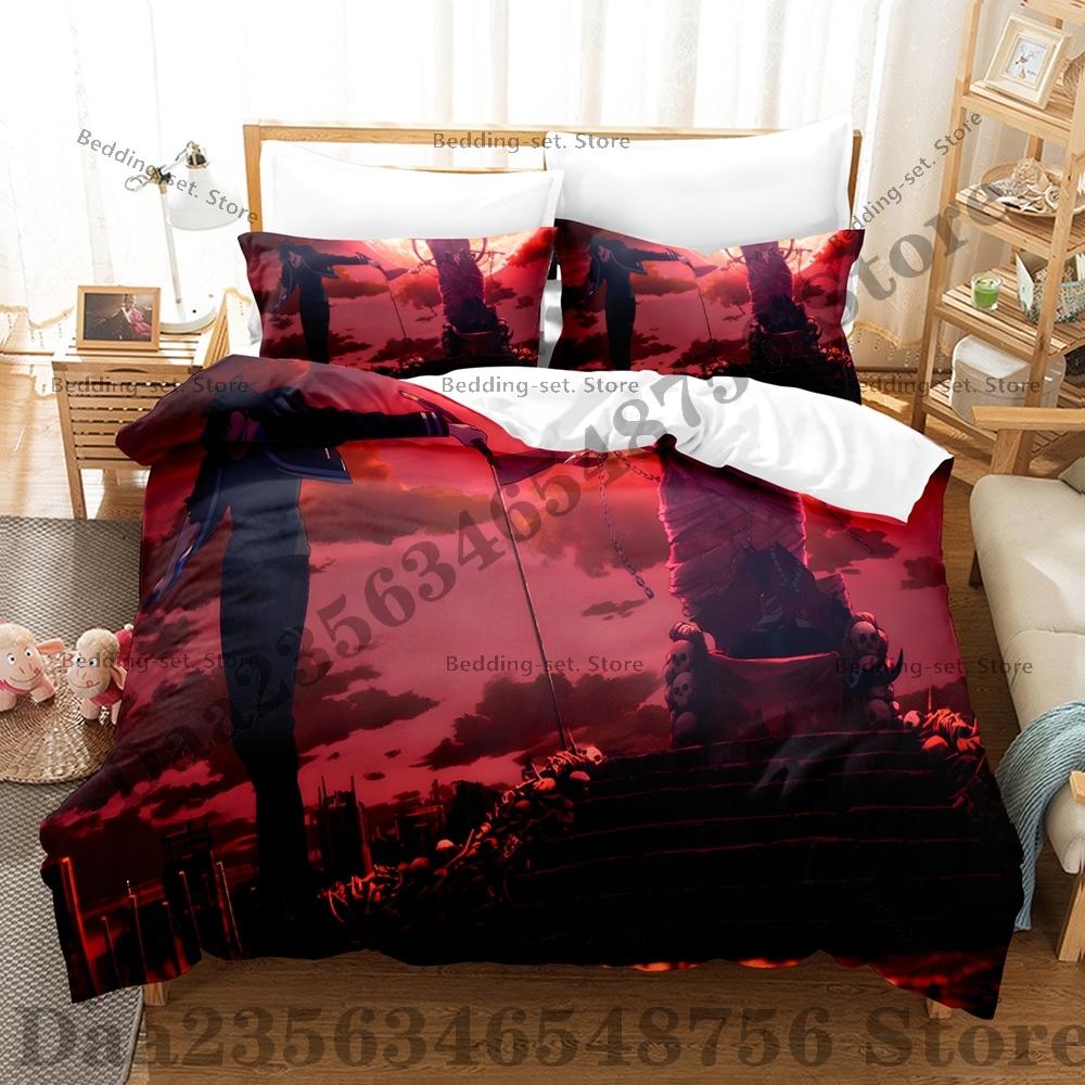 Comforter Solo-Leveling Three-Piece Set Sung Jin-Woo Bedding Set Single Twin Full Queen King Size Bed Set Bedroom s Anime