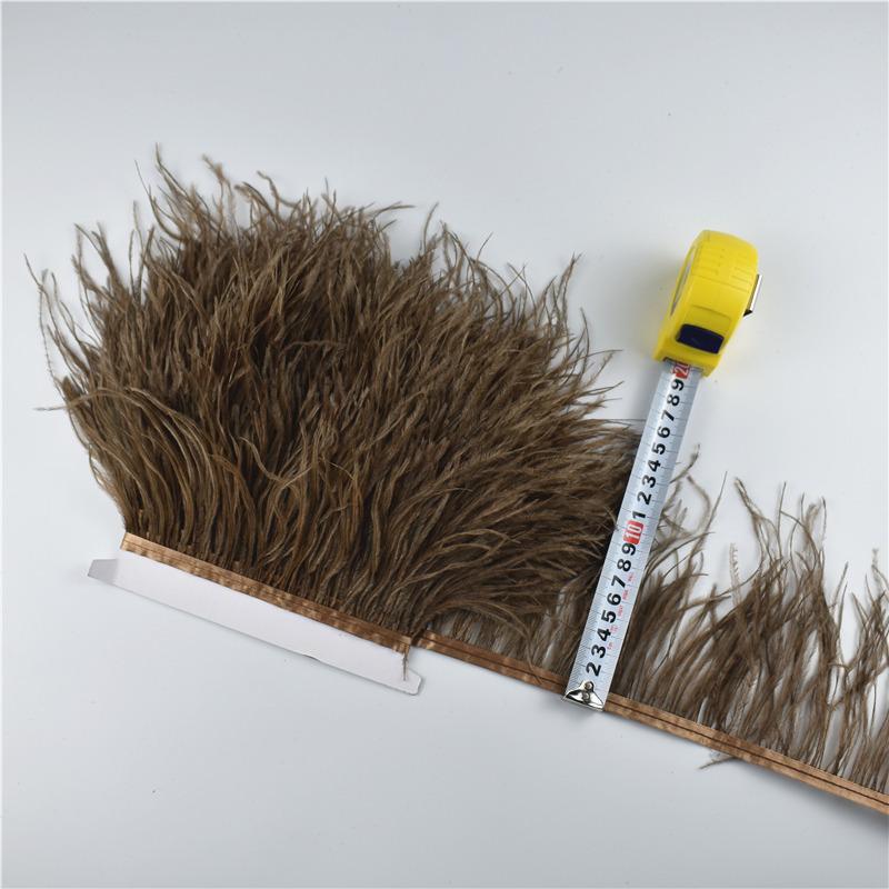 Feather1M 5M 10Meters Ostrich Feather Skirt Fringe Trims 10-15CM Ostrich Feather Ribbon Feathers for Crafts Wedding Feathers Decoration