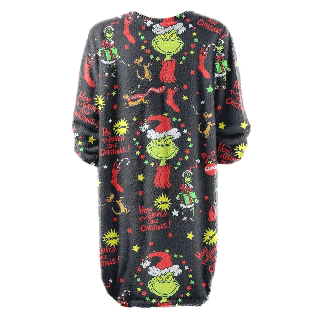 Women's Round Neck Casual Long Sleeve Plush Dresses