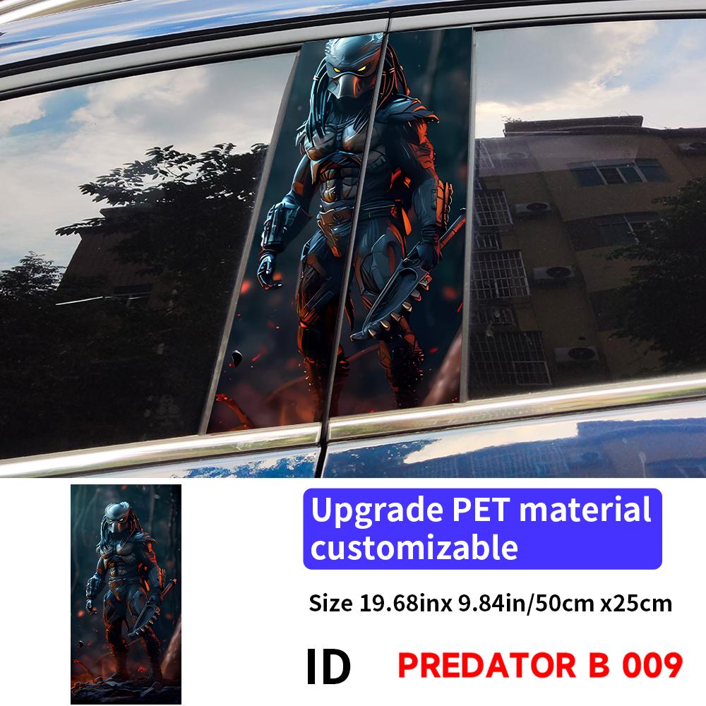 Predator Car Stickers Car B-pillar Decal Waterproof Stickers Auto Center Pillar Sticker Cover Scratches Vehicle Decor Accessorie