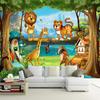 Красивые мультяшные 3d настенные фрески лесной животный мир фотообои для детской комнаты фрески