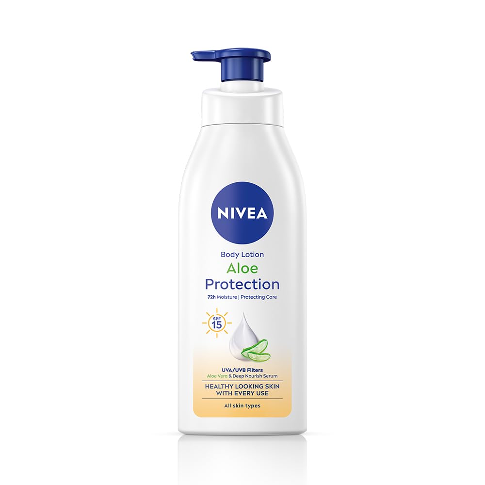 Nivea Лосьон для тела «Защита с алоэ» 400 мл | Фильтры UVA UVB | Увлажнение на 72 часа | Экстракты алоэ вера | Сыворотка Dep Moisture