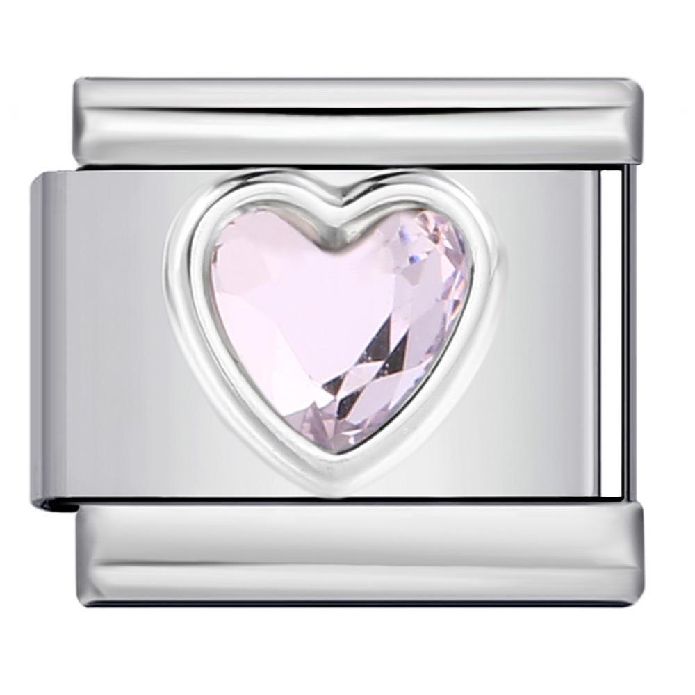 Мода Прилив Женщина Девушка Сердце Красочная Циркония Итальянский Шарм Звено Подходит 9 мм Нержавеющая Сталь Браслеты Изготовление DIY Ювелирные Изделия Подарки