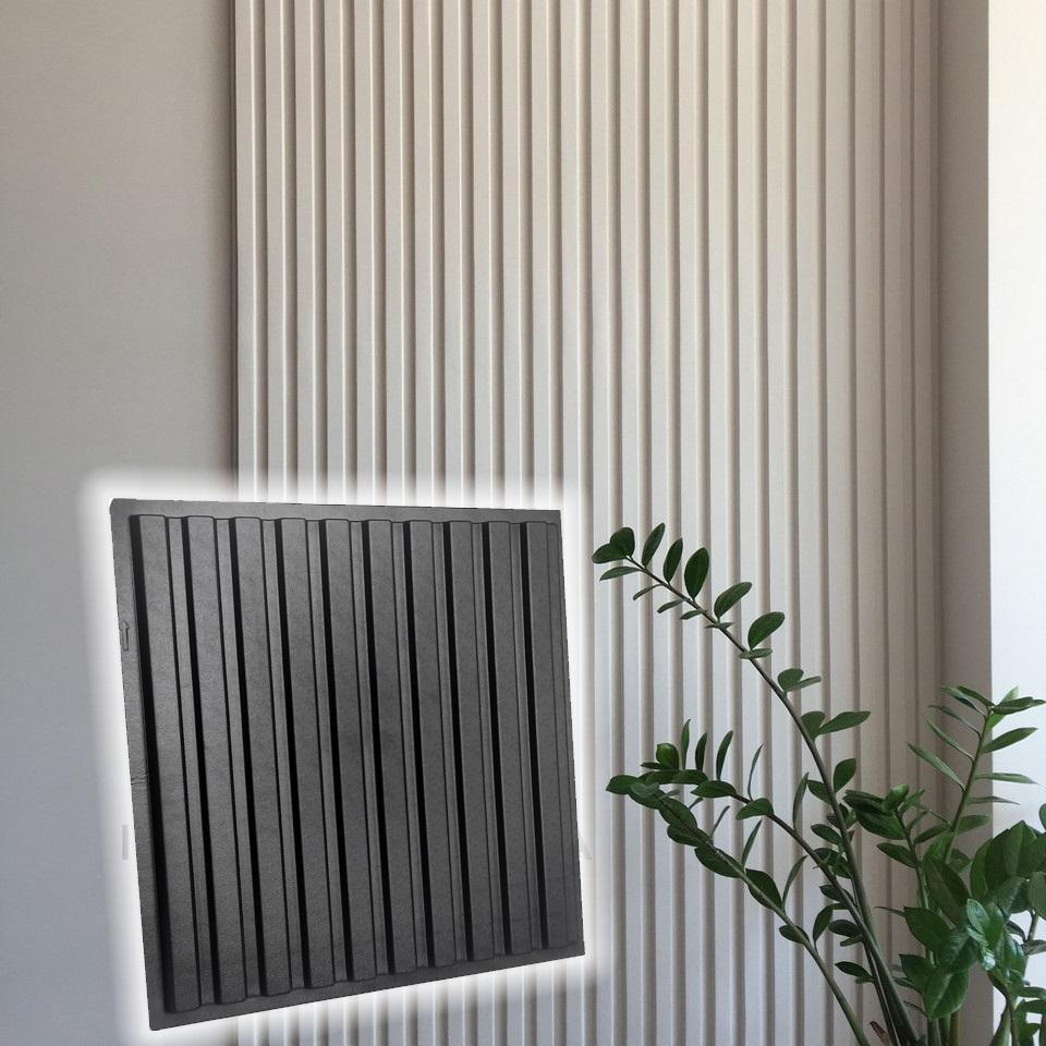 3D Wall Panel Mold for Gypsum, Plaster or Concrete Tile for Decorative Wall Panels 'Parallels'
