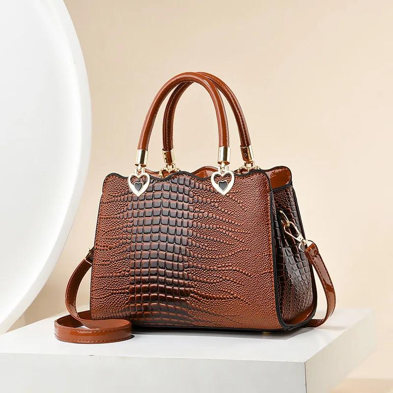 Luxury Brand Designer Women'S Shoulder Bag Fashionable Crocodile Pattern Crossbody Bag, Classic Retro Handbag Women Tote Bag