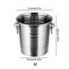 1/3/5L Stainless Steel Ice Bucket Champagne Wine Cooler Ice Maker Bucket For Bar Parties Chilling Beer Snack Bucket Container
