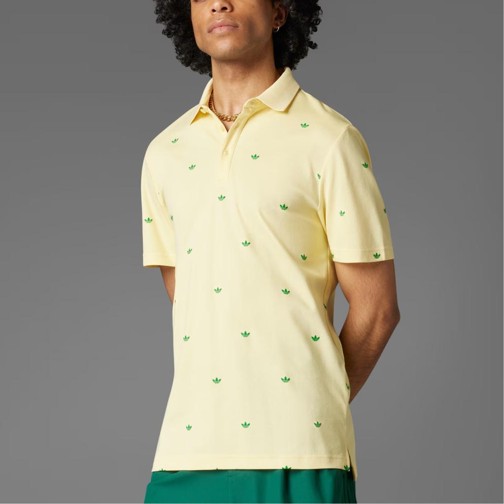 Adidas Originals Trefoil SS25 Серия для гольфа Модная Удобная Универсальная Футболка-поло с коротким рукавом Мужские топы Светло-желтый JM8257