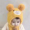 Cute Cartoon Bear Baby Hat Scarf Winter Warm Double Pompom Ear Protection Hats Bonnet Newborn Toddler Boy Girl Beanies