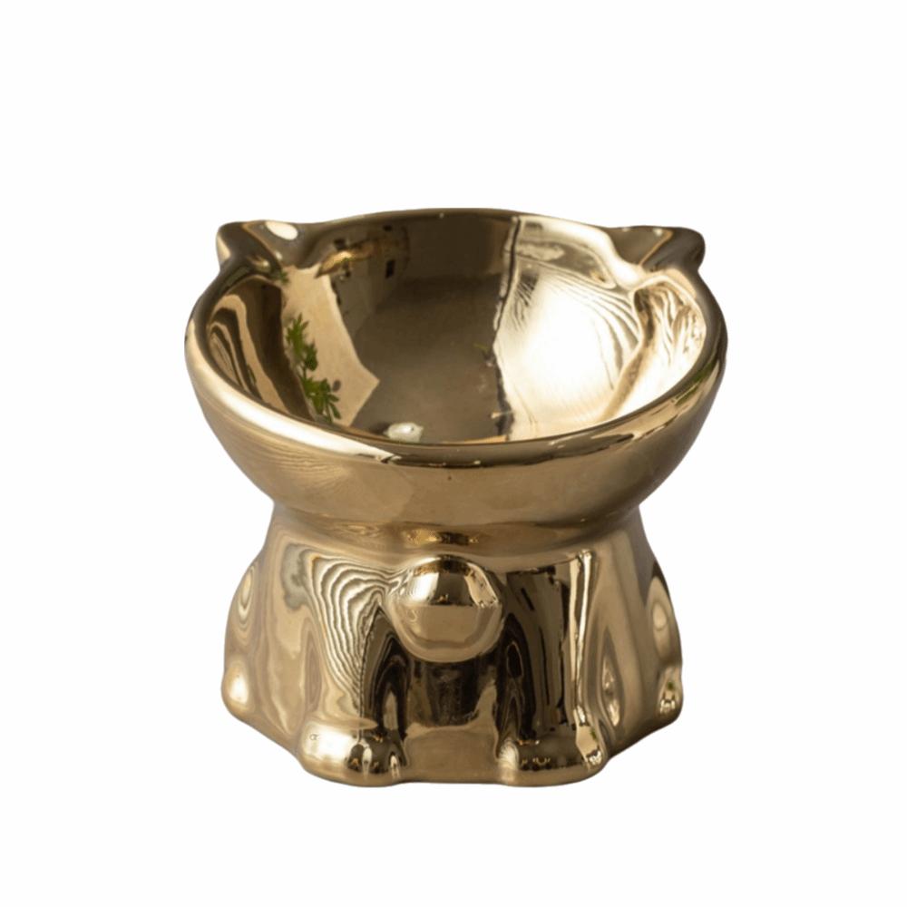 Anti-Spill Ceramic Cat Bowl Cat Shaped Cat Water Bowl Elevated Pet Food Feeder  Cat Drinking