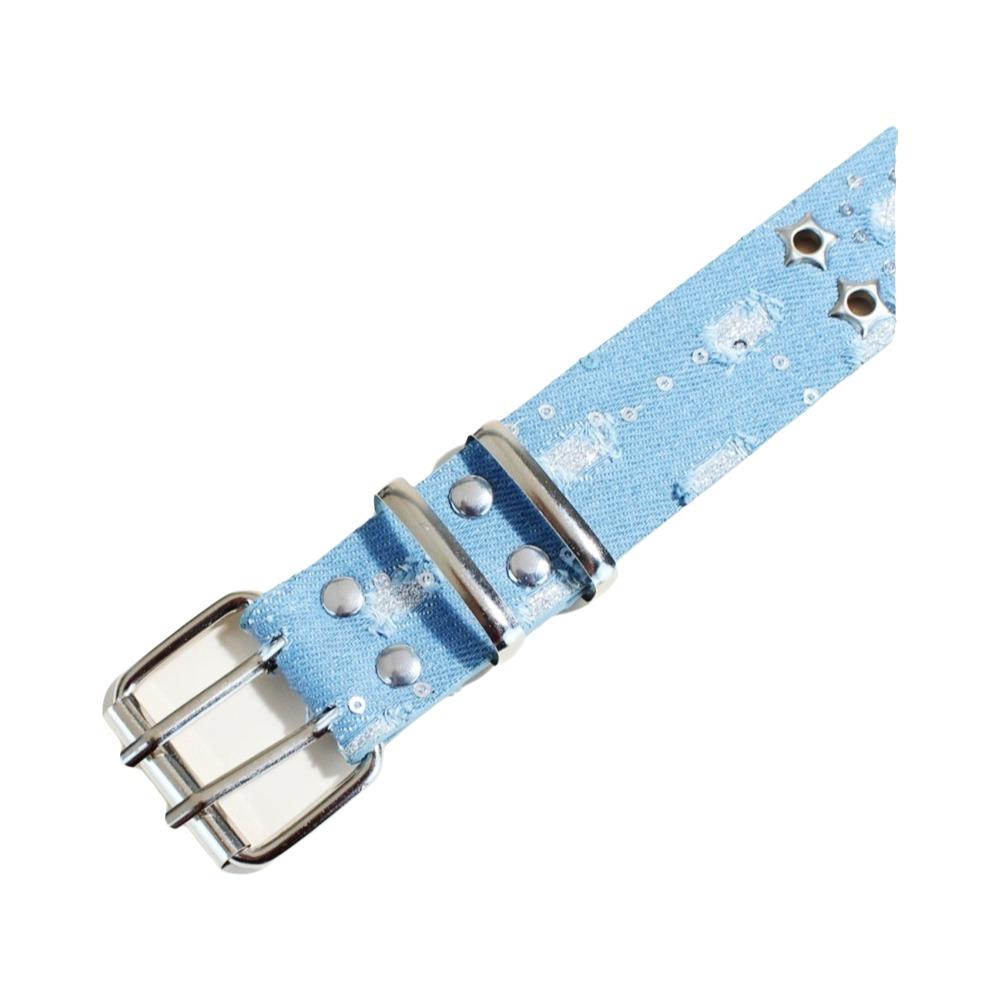 Metal Buckle Star Hole Sequin Belt Double Grommet Hole Trouser Decor Decoration Dress Decor