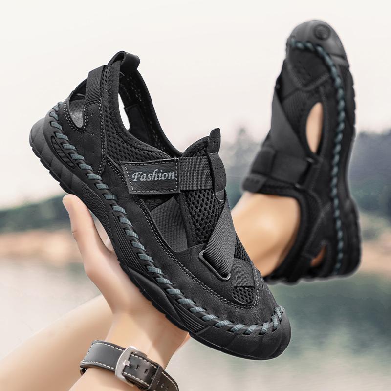 Summer Men's Casual Shoes Large Size Breathable Mesh Casual Sneakers Sandals for Men Mens Leather Sandals