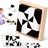 JUYEE Educational Toys, Puzzles, Brain Training Toys for Ages 3, 4, 5, and 6, Boys, Girls, Adults, and Seniors, Black and White Hidden Blocks, Wooden