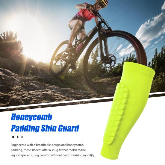 Soccer Shin Guard Sleeves Calf Compression Sleeve with Honeycomb Pads Leg Protection Shin Pad for Kids And Adults Soccer Football Sports