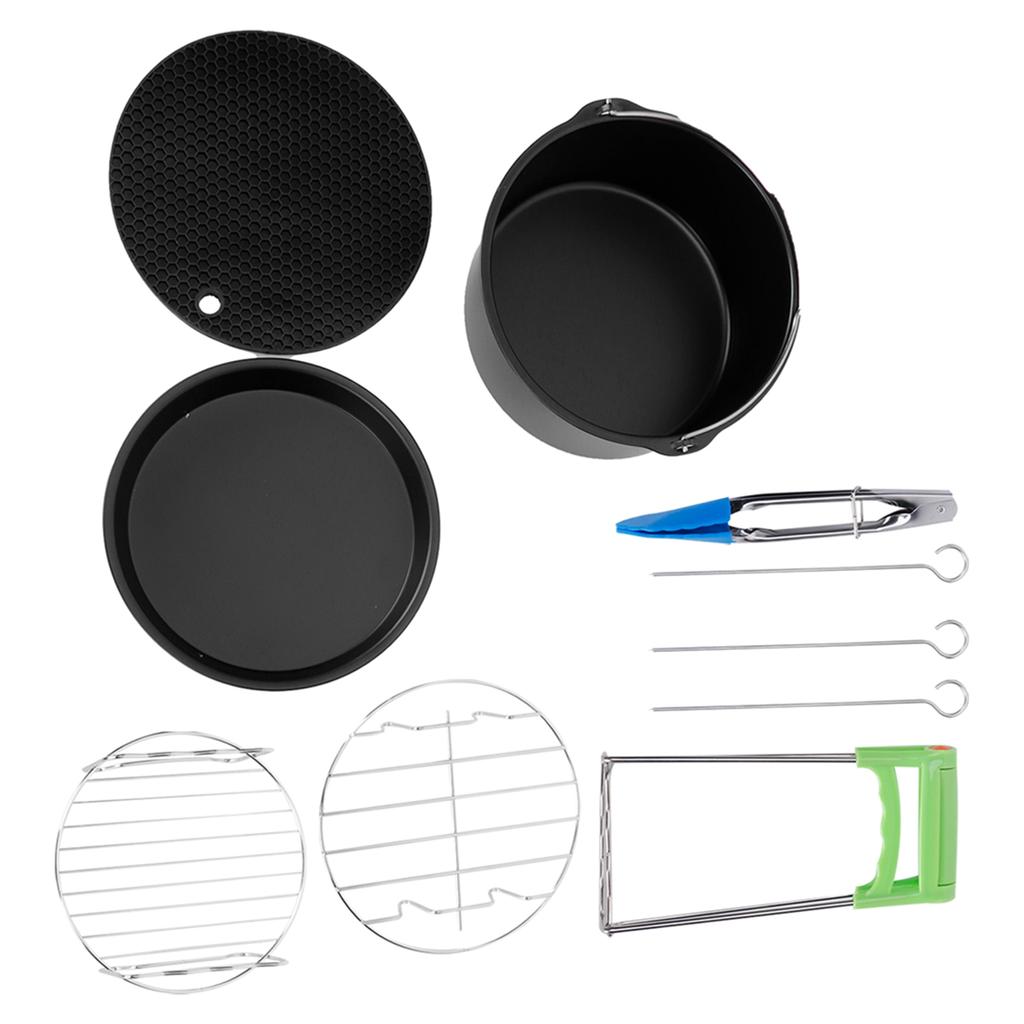 7in Kitchen Electric Fryer Accessory Cake Pan Pizza Plate Silicone Pad Grill Skewers Clamp