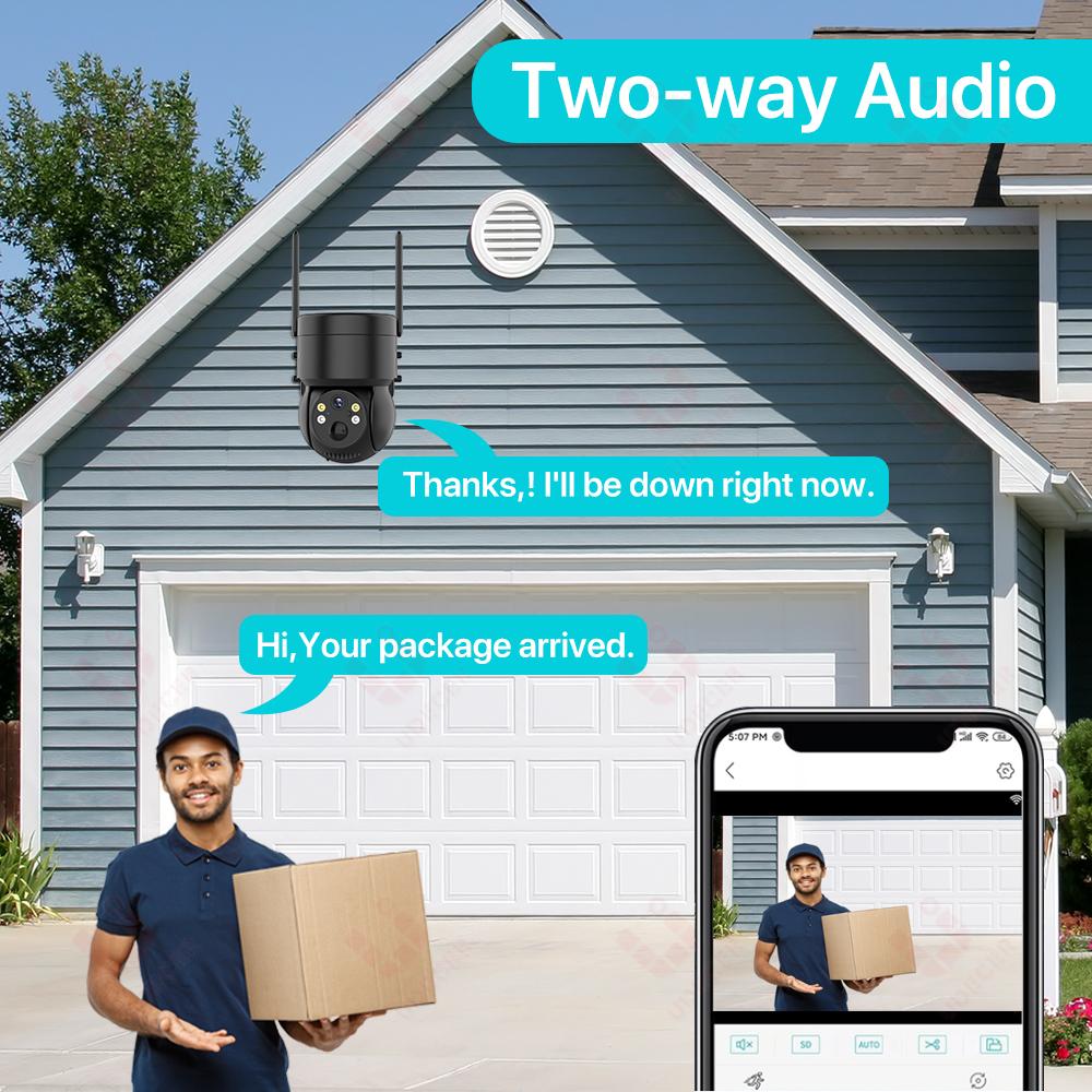 PTZ IP Camera Outdoor Wireless Solar Wifi Camera With Solar Panel 4MP HD Built-in 7800mAh Recharge Battery PIR Human Alarm iCsee