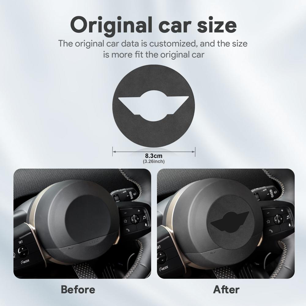 Premium Suede Steering Wheel Center Cover Trim for MINI Cooper S F65 F66 F67 Countryman U25 Electric E SE J01 EV Aceman J05 2024-2025