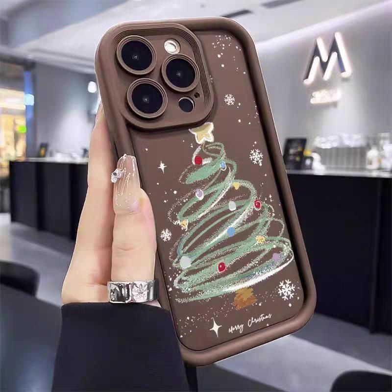 Мультяшный Рождественский Чехол Для IPhone 11 14 15 Pro Max 13 12 Mini X XR XS Max 6 6S 7 8 Plus Новогодний Подарок Силиконовый Защитный Чехол