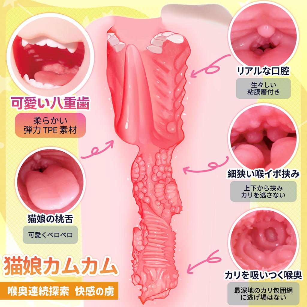 Genki Neko Musume Мастурбатор для минета в рот Популярный мастурбатор Дырка для расслабления Стимуляция зубов Язык Горло Мастурбатор в форме рта Реалистичный