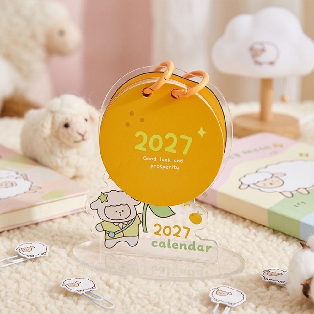 Card Paper 2027 Desk Calendar Puppy Shape Standing Table Calendar 2027 Table Calendar  Table Decor
