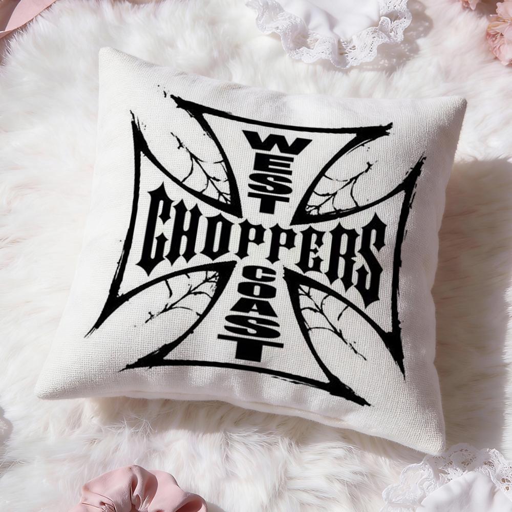 W-West Coast C-Choppers Cushion Cover Premium Comfort Reversible Pillow Cove -Two in One Design for Any Room & Car Interior