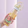 Бутылка для воды летняя пластиковый стакан стакан подъемная веревка портативный стакан для воды студент милый стакан с соломинкой мультяшный милый пластиковый стакан