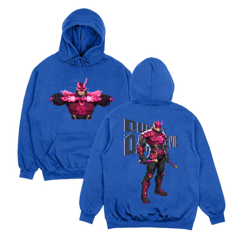 Худи Daredevil для дуэлянтов Marvelrivals Daredevil Аниме-принт Толстовка Мужская Женская Свободная с Длинным Рукавом Уличная Одежда Осенняя Повседневная Толстовка