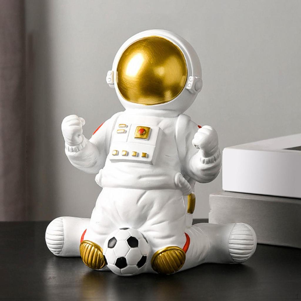 -Смоляная статуэтка Космическая фигурка Фигурка космонавта Украшение Скульптура для детской комнаты Книжной полки, Спальни,