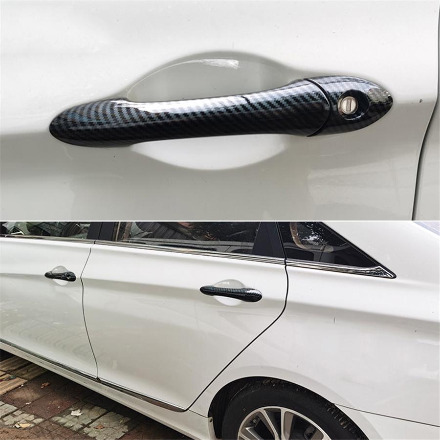 Для Hyundai Sonata 2011-2014 Накладки на ручки наружных дверей Стиль карбонового волокна