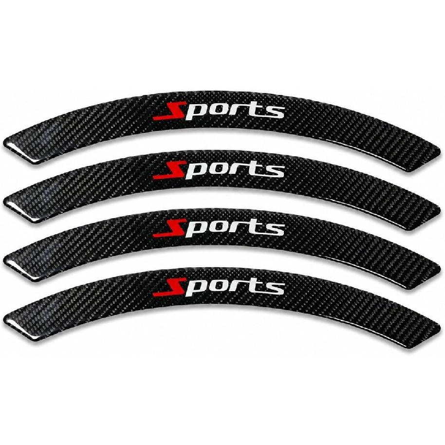 4 PCS Car Wheel Arch Trim Strip, Carbon Fiber Wear Resistant Fender Flare Protector Sticker, Self-Adhesive Waterproof Wheel Eyebrow Decor Decal,