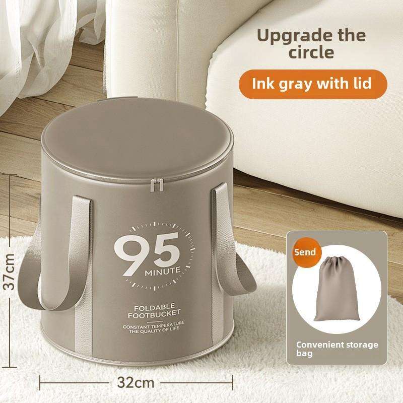 Портативная складная ванна для ног, складное ведро для спа-ванны для ног с крышкой, глубокое замачивание для дома и путешествий