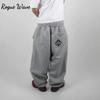 RogueWave Streetwear Y2k Джоггеры с двойной талией, вышитые, свободного кроя, спортивные штаны, мужские и женские, готические, хип-хоп, повседневные штаны