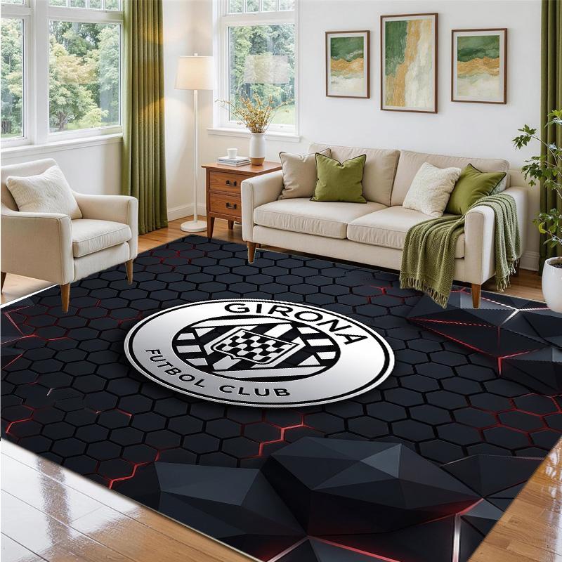 Girona FC Design Crystal Velvet Rug Soft Decorative Mat for Bedroom Entrance