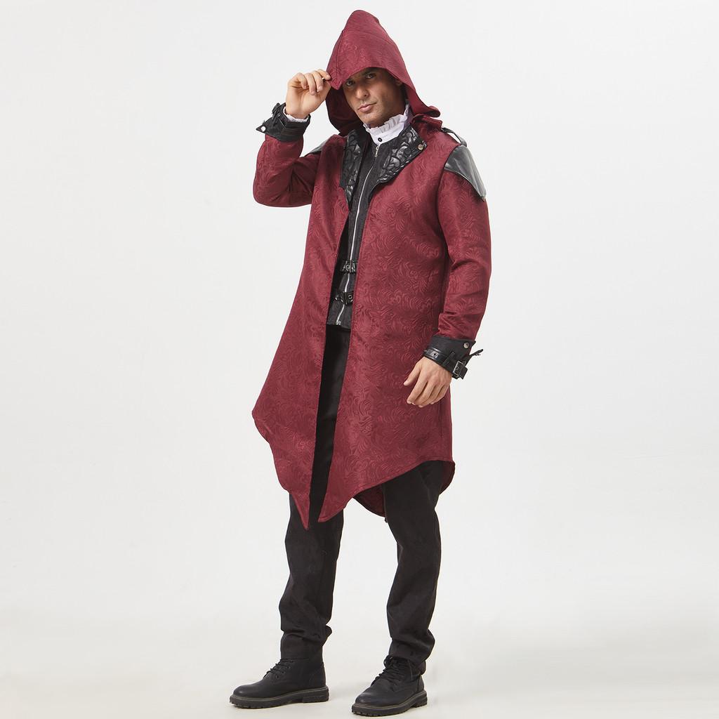 Унисекс бархатная куртка с вставками из гобеленовой ткани, вдохновленная Хэллоуинской фантазией, для сценических выступлений