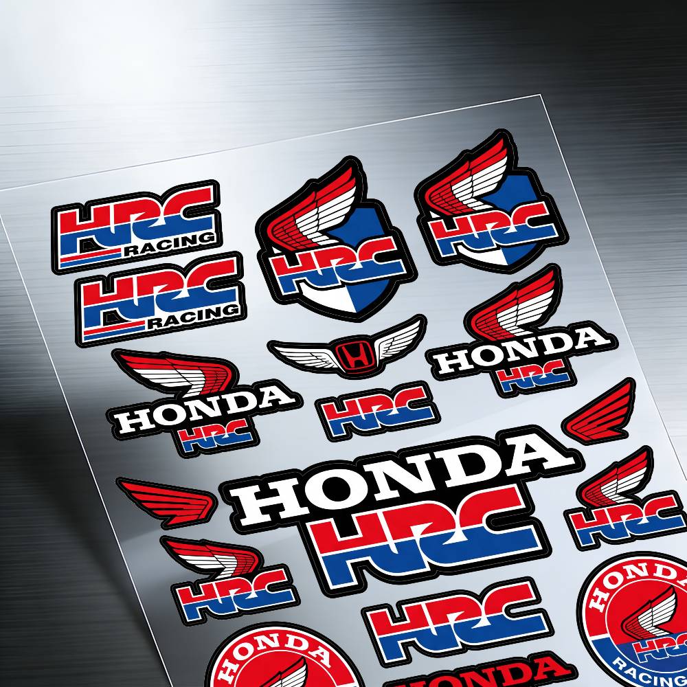 FOR HONDA HRC H WING Motorcycle Reflective Stickers Waterproof Decals for Helmet Scooter Fuel Tank JX Toolbox Racing