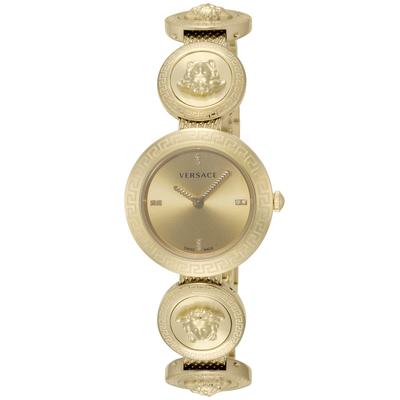 Часы Medusa Stud Icon Medusa Gold Dial Нержавеющая сталь Сапфировое стекло Кварцевые 28MM Швейцарские часы VERF01419 [Versace] Женские [Товар]
