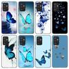 Чехол для телефона с синей бабочкой из мультфильма для iPhone Samsung Galaxy Redmi Xiaomi Oppo OnePlus Note SA 7 8 9 10 11 12 13 14 20 21 22 23 53 54 Pro Max Ultra