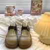 Туфли-лодочки с круглым носком в британском стиле в стиле ретро с коротким носком, однотонные, на платформе, увеличивающие рост, женские кожаные туфли Мэри Джейн, весна 2025, новая мода